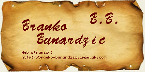 Branko Bunardžić vizit kartica